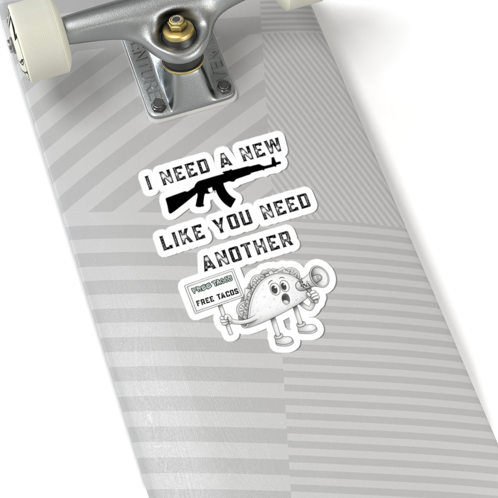 Funny Taco & Rifle Kiss-Cut Sticker