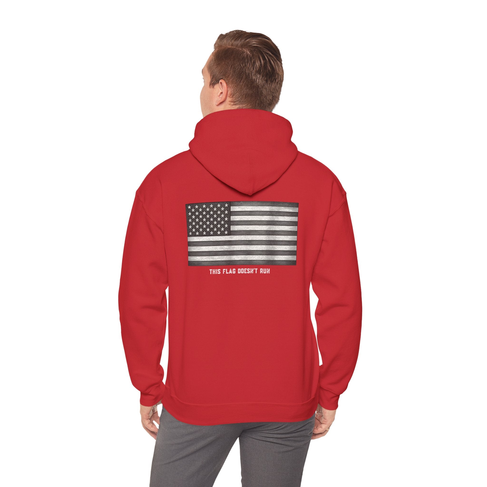 This Flag Doesn't Run' Patriotic Pullover