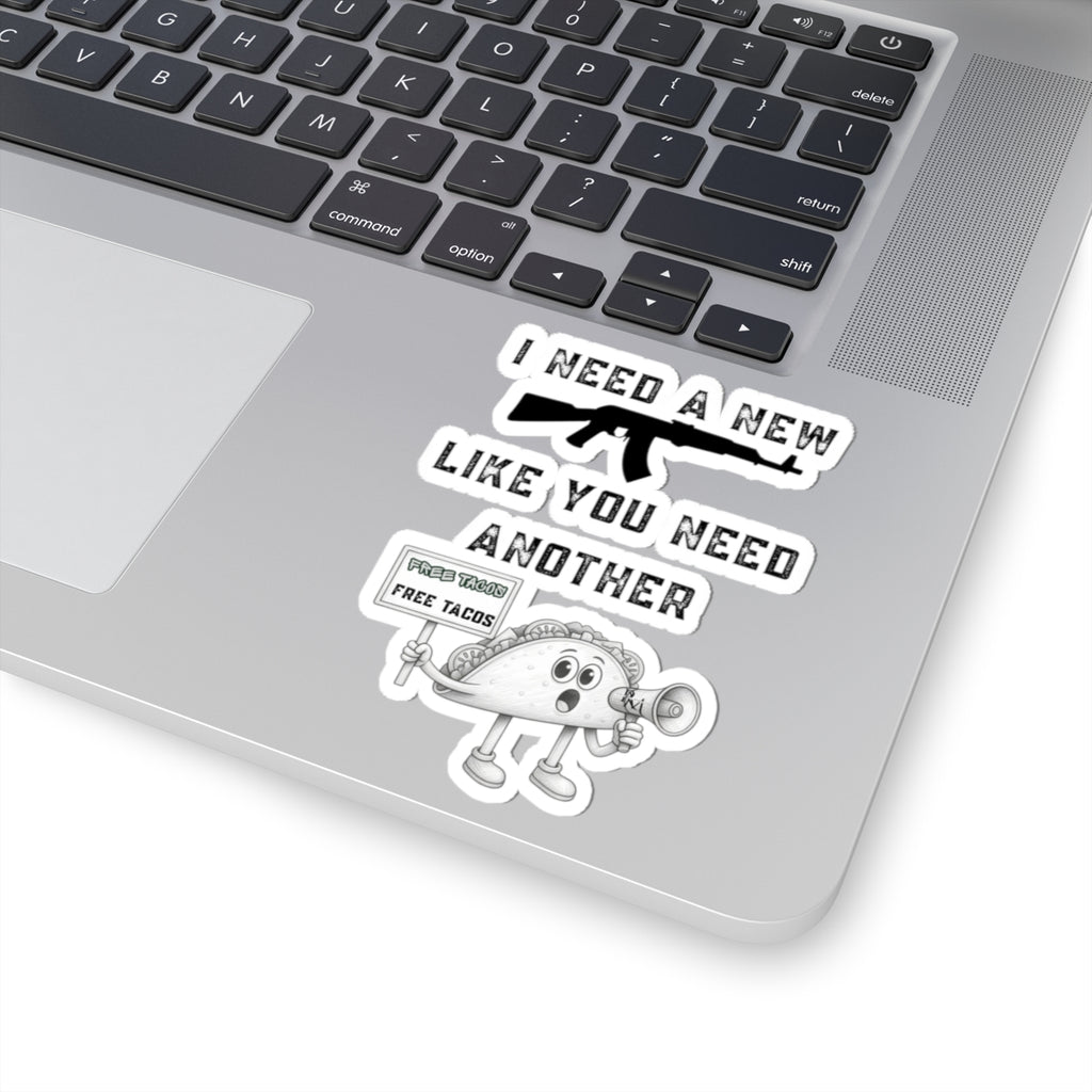 Funny Taco & Rifle Kiss-Cut Sticker