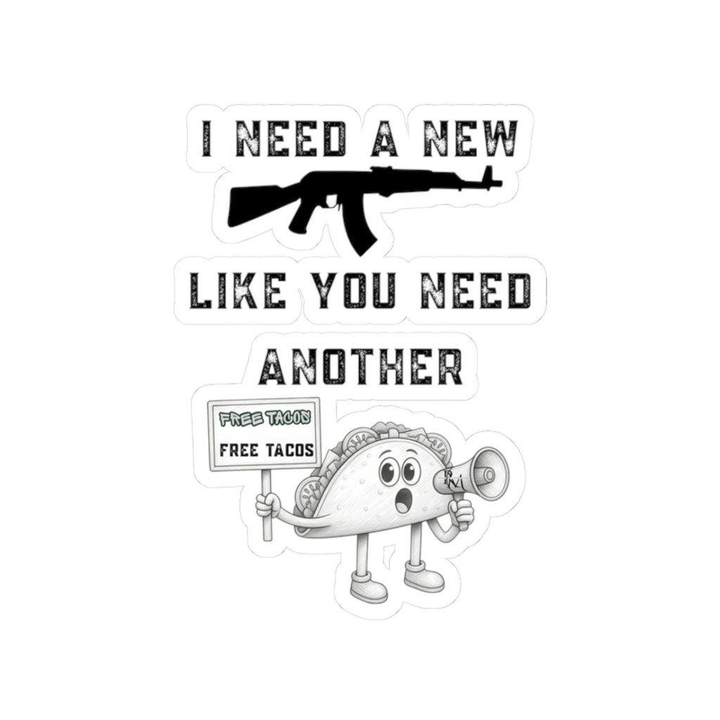 Funny Taco & Rifle Kiss-Cut Sticker
