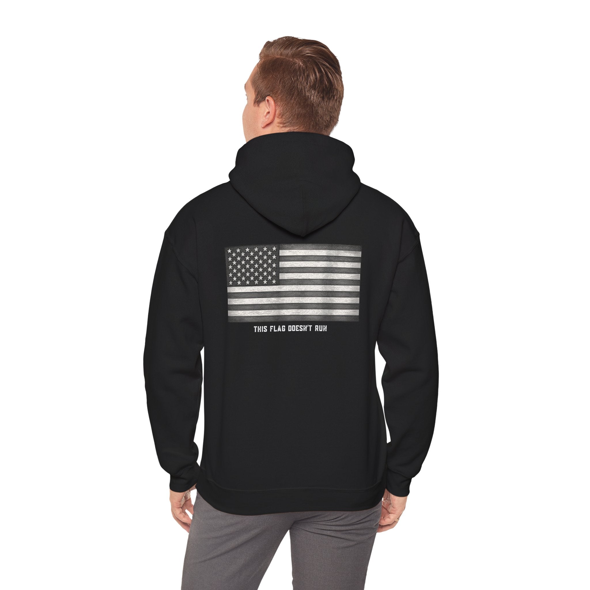 This Flag Doesn't Run' Patriotic Pullover